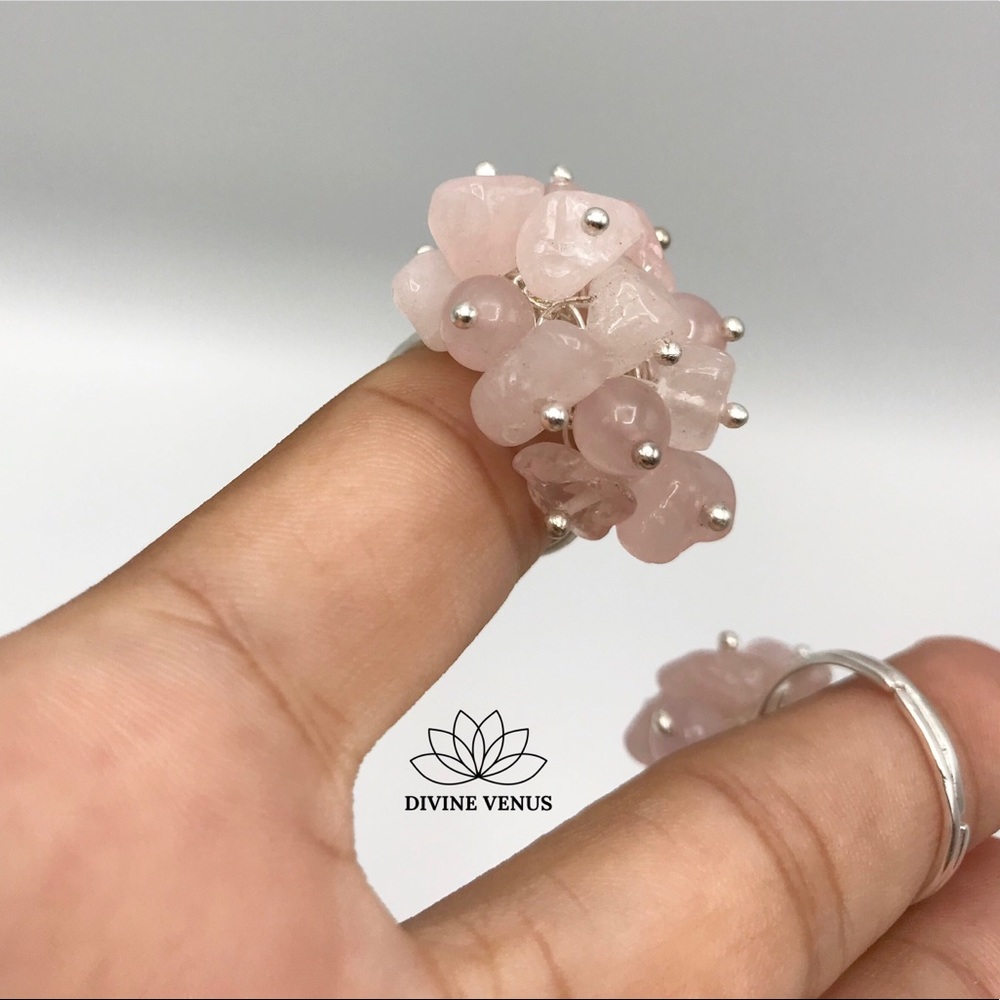 Rose Quartz Adjustable Ring - Picture 6 of 8